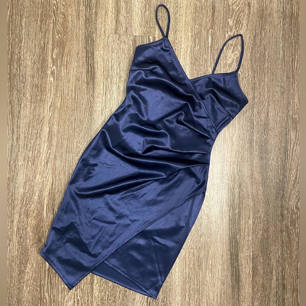 Navy Satin Windsor Mini Dress